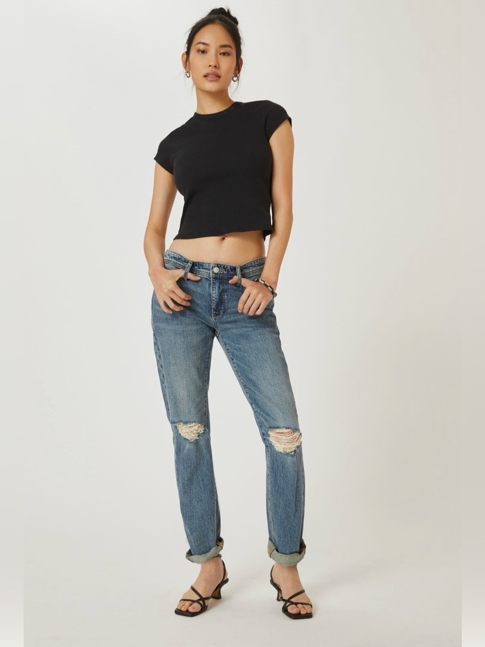 Pilcro Mid Rise Slim Boyfriend Jeans